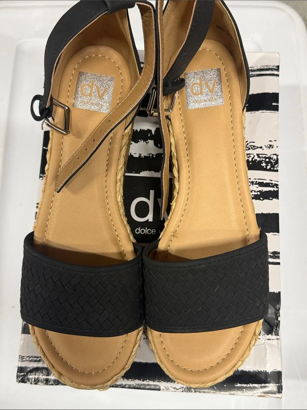 DV by Dolce Vita Black Woven Espadrille Platform Sandals